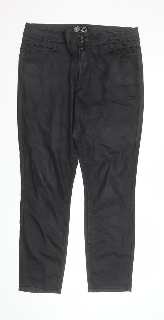 Womens UK Size 18 New Look Slim Fit Jegging Black Trousers