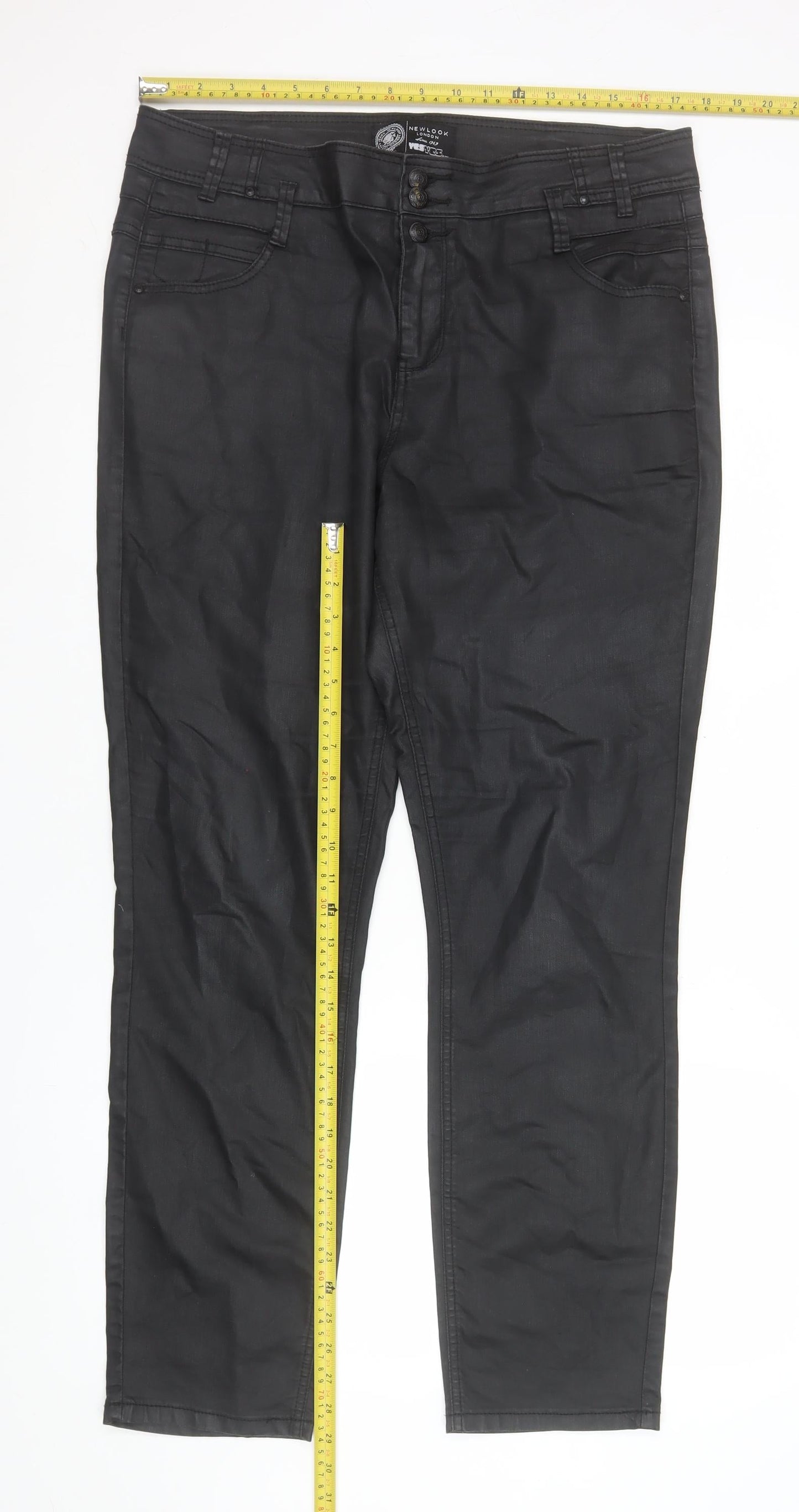 Womens UK Size 18 New Look Slim Fit Jegging Black Trousers