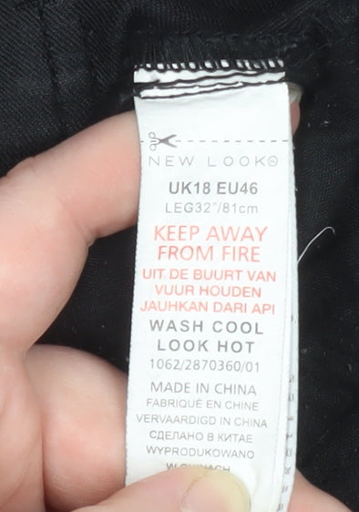 Womens UK Size 18 New Look Slim Fit Jegging Black Trousers