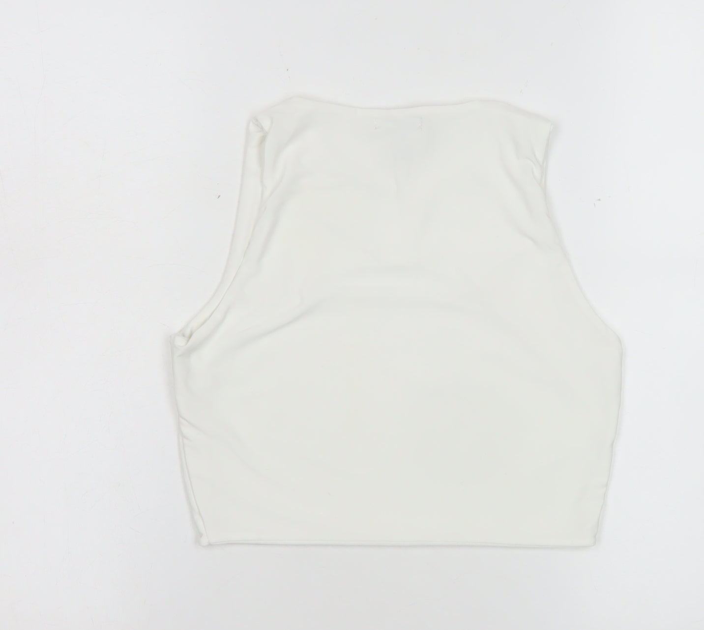 Womens UK Size L Pink Vanilla White Cropped Tank