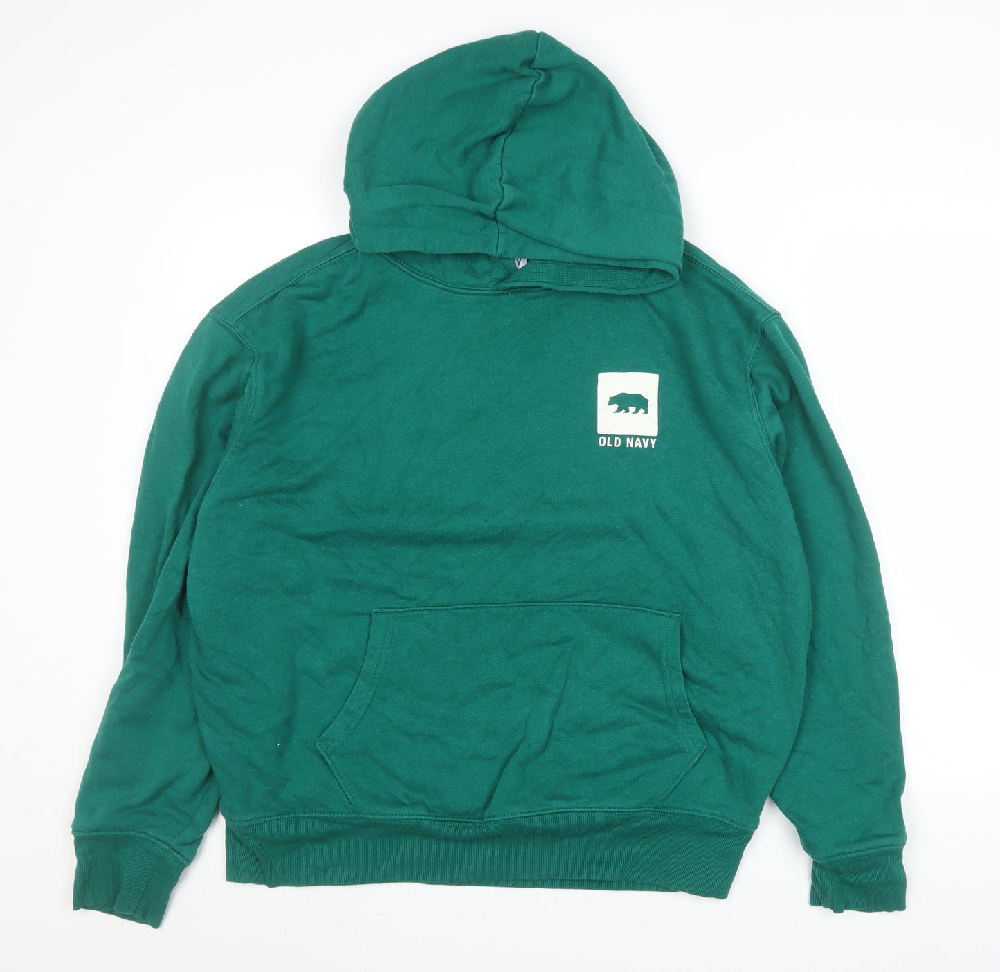 Mens UK Size L Old Navy Green Pullover Hoodie