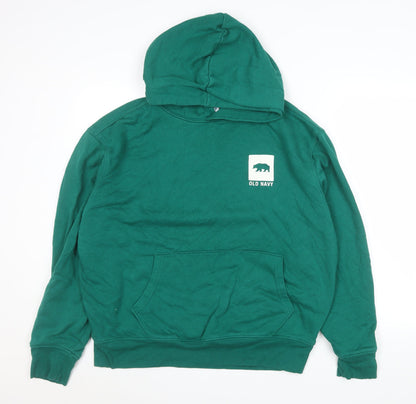 Mens UK Size L Old Navy Green Pullover Hoodie