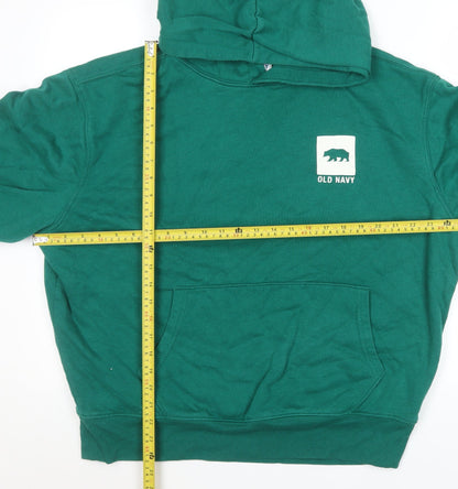Mens UK Size L Old Navy Green Pullover Hoodie
