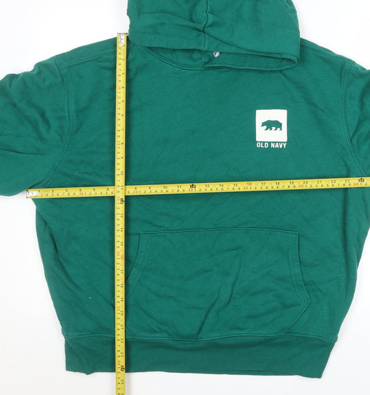 Mens UK Size L Old Navy Green Pullover Hoodie