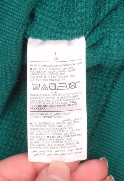 Mens UK Size L Old Navy Green Pullover Hoodie