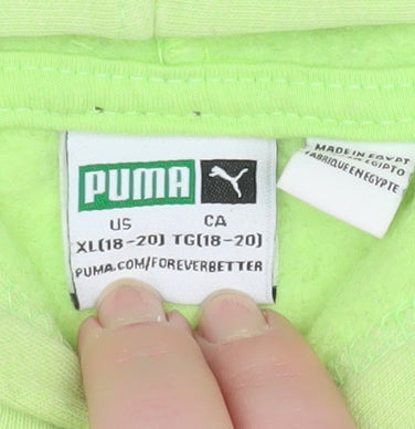 Womens UK Size XL PUMA Green Pullover Hoodie