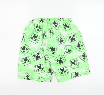 Minecraft Boys Green Swim Shorts 12-13 Years Creeper Board Shorts Quick Dry