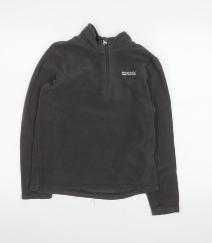 Regatta Boys Black Fleece 1/4 Zip Pullover Sweatshirt 13 Years