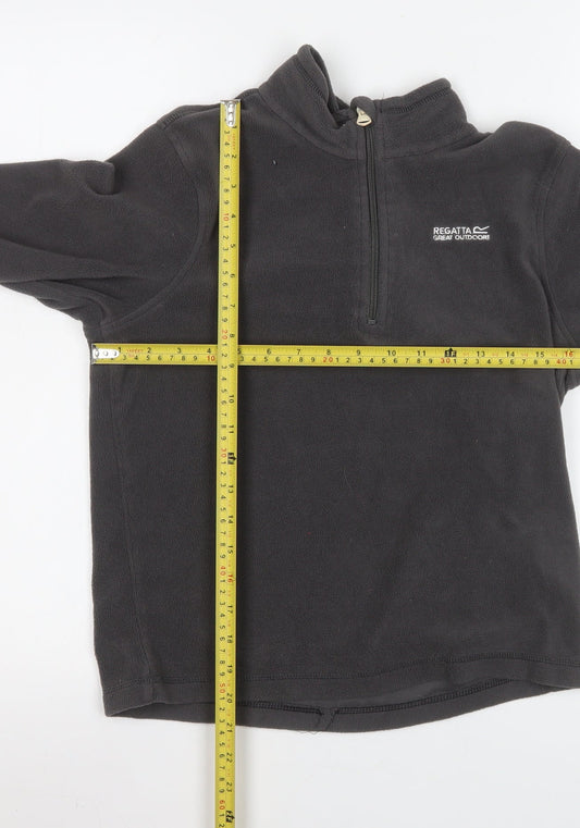 Regatta Boys Black Fleece 1/4 Zip Pullover Sweatshirt 13 Years