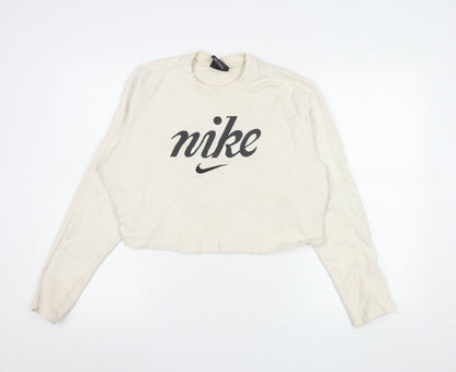 Womens UK Size M Nike Beige Pullover Sweatshirt