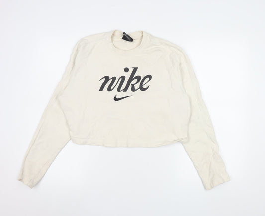 Womens UK Size M Nike Beige Pullover Sweatshirt
