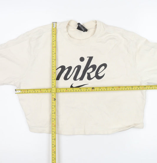 Womens UK Size M Nike Beige Pullover Sweatshirt