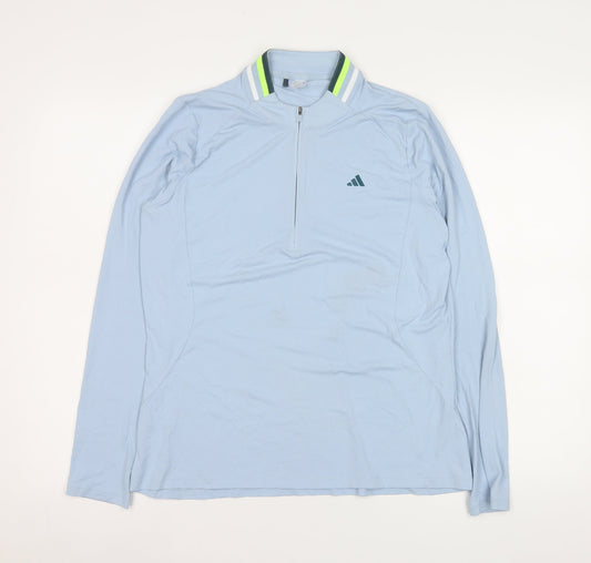 Mens UK Size M adidas Blue Henley Sweatshirt