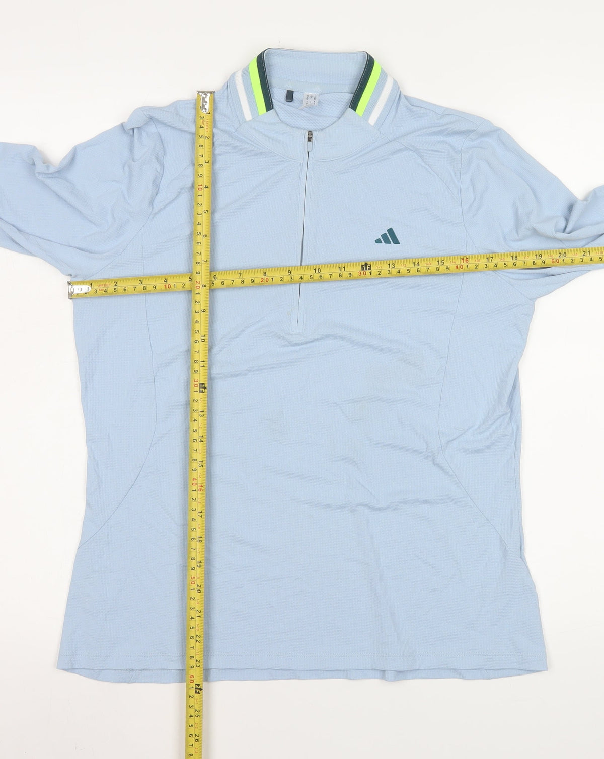 Mens UK Size M adidas Blue Henley Sweatshirt