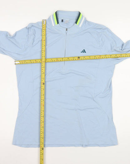 Mens UK Size M adidas Blue Henley Sweatshirt