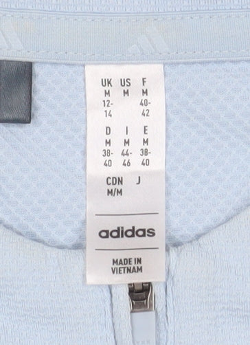 Mens UK Size M adidas Blue Henley Sweatshirt