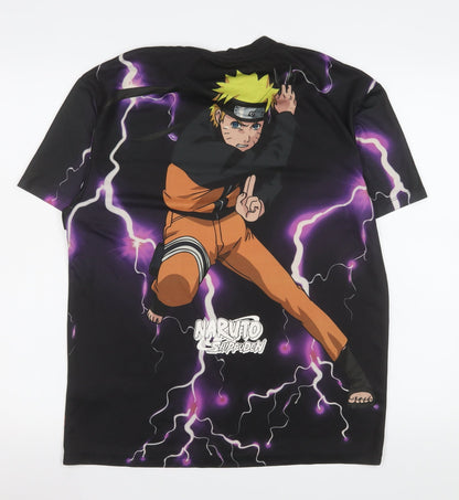 Mens UK Size S Naruto Shippuden Black  T-Shirt