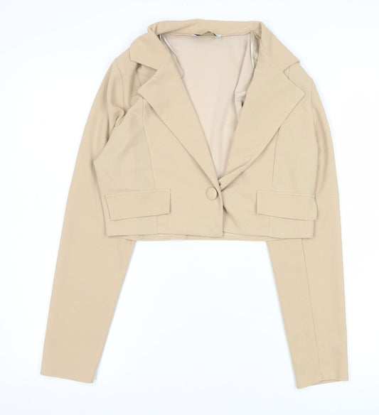 Womens UK Size 8 Quiz Regular Beige Suit Jacket