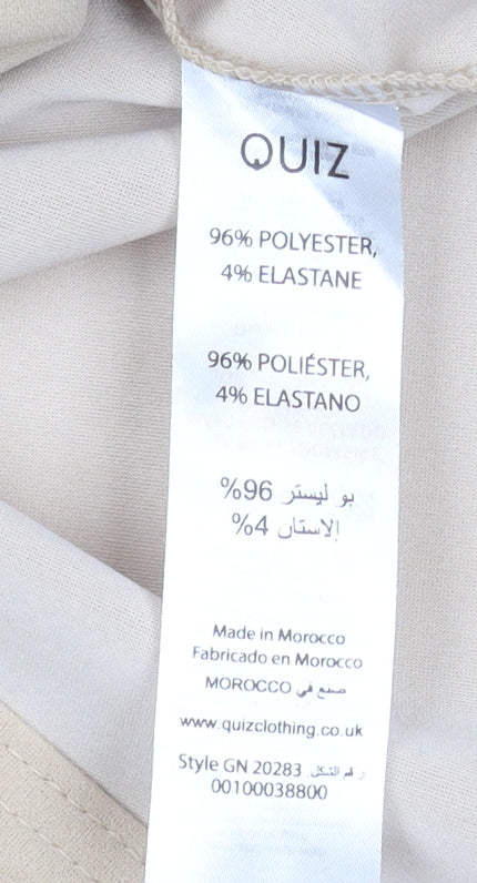 Womens UK Size 8 Quiz Regular Beige Suit Jacket