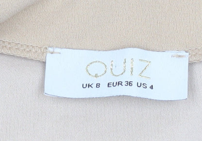 Womens UK Size 8 Quiz Regular Beige Suit Jacket