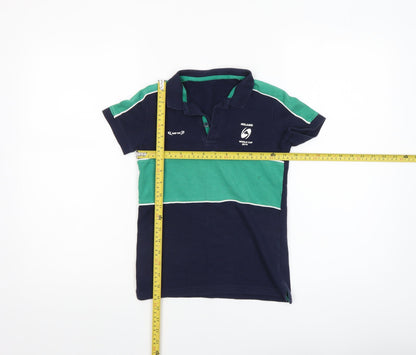 Boys UK Size 6-7 Years Bennetton Blue Basic Polo
