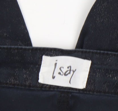 I Say Womens Black Slim Fit Stretch Trousers Size 12