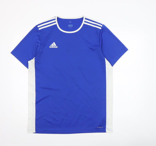 Mens UK Size L adidas Blue FootballRunning & JoggingGym & Training T-Shirt