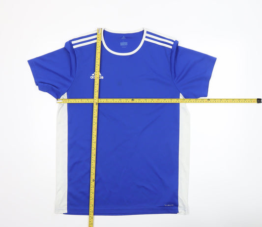 Mens UK Size L adidas Blue FootballRunning & JoggingGym & Training T-Shirt
