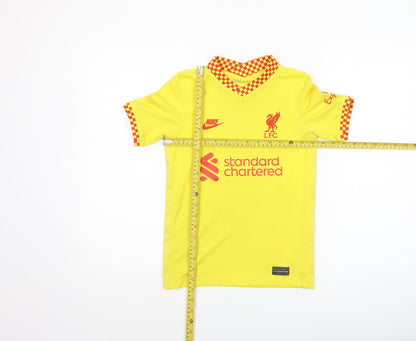 Nike Boys Yellow Liverpool FC Dri-FIT Jersey Football Shirt Size S