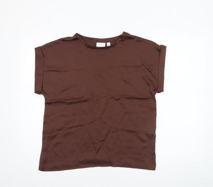 Womens UK Size 8 VILA Brown Basic Blouse