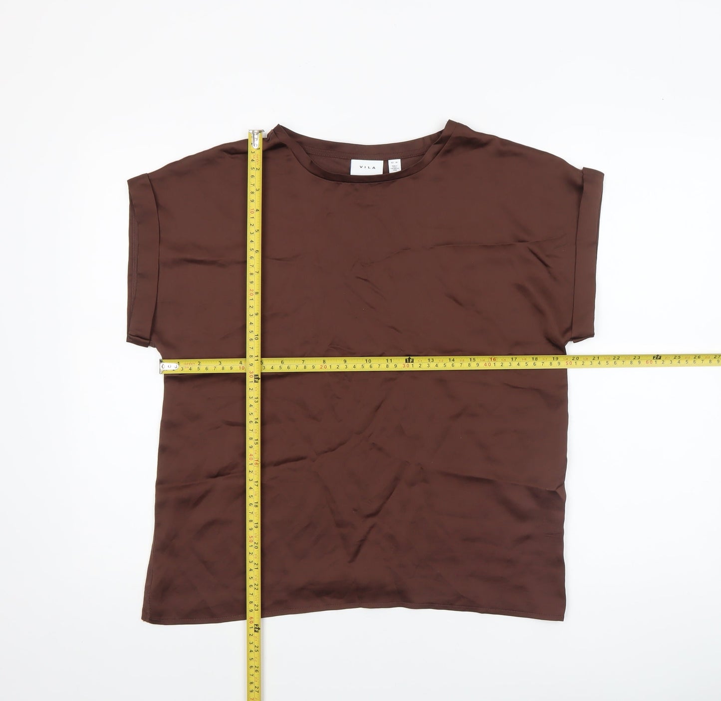 Womens UK Size 8 VILA Brown Basic Blouse
