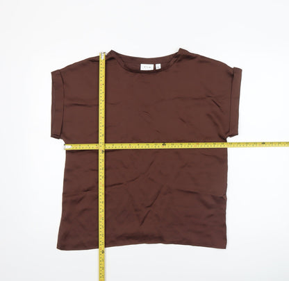 Womens UK Size 8 VILA Brown Basic Blouse