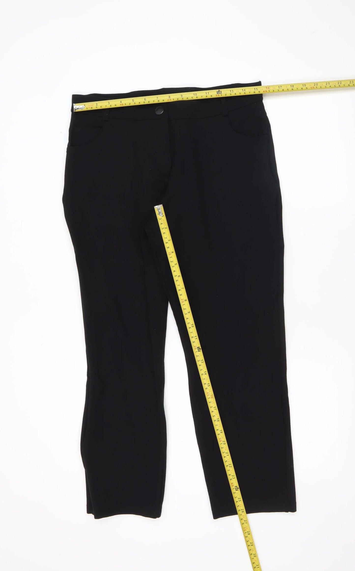 Womens UK Size 12 Dunnes Slim Fit BusinessCasualWorkwear Black Trousers