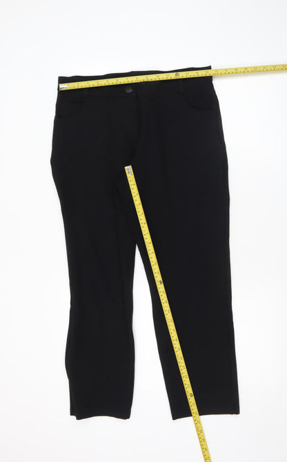 Womens UK Size 12 Dunnes Slim Fit BusinessCasualWorkwear Black Trousers