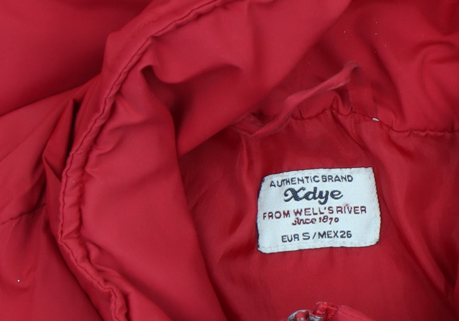 Womens UK Size 8 Xdye Red Puffer Jacket