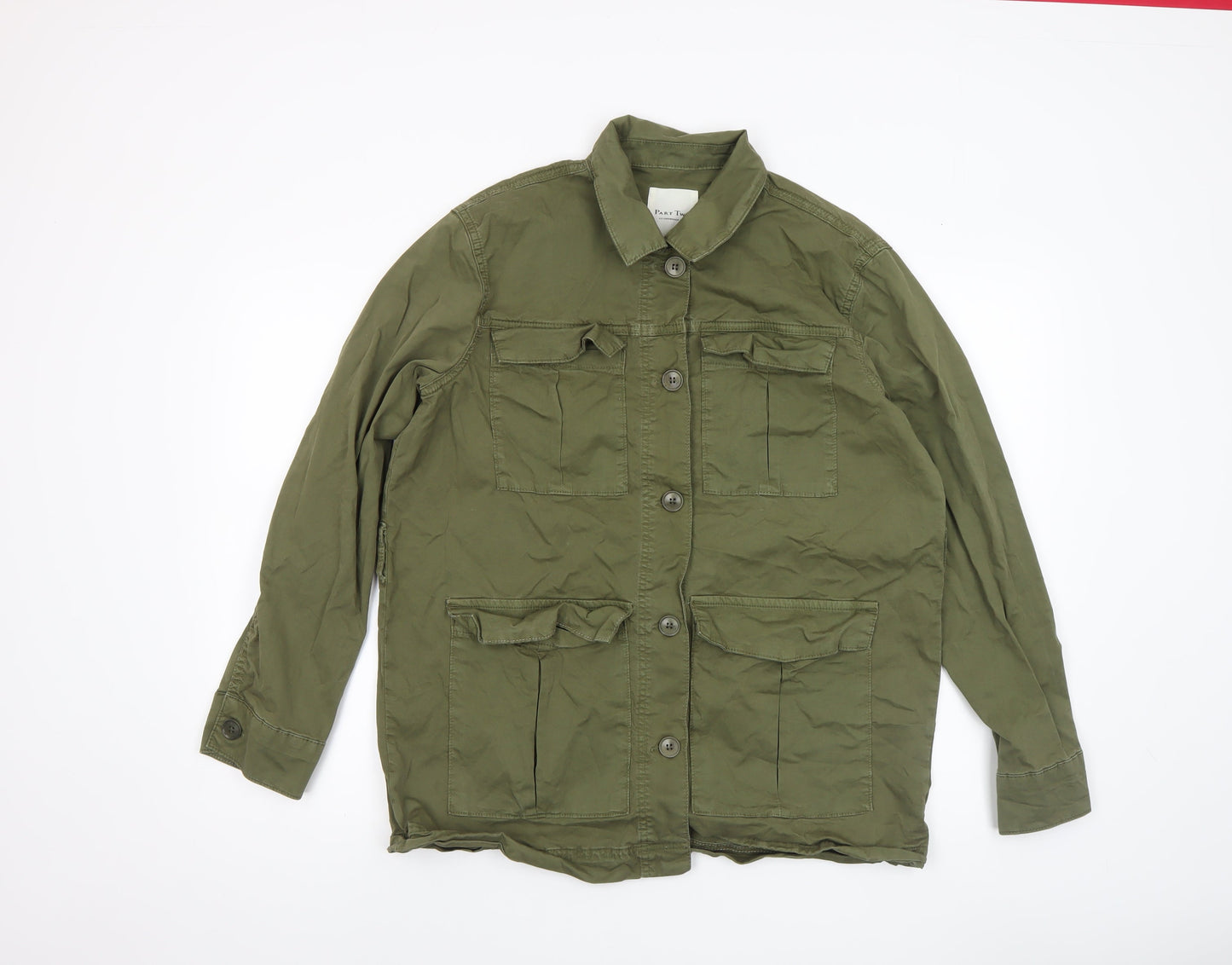Womens UK Size 12 Part Two Green Military Jacket