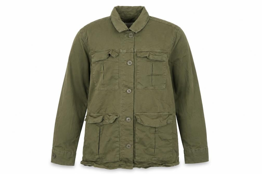 Womens UK Size 12 Part Two Green Military Jacket