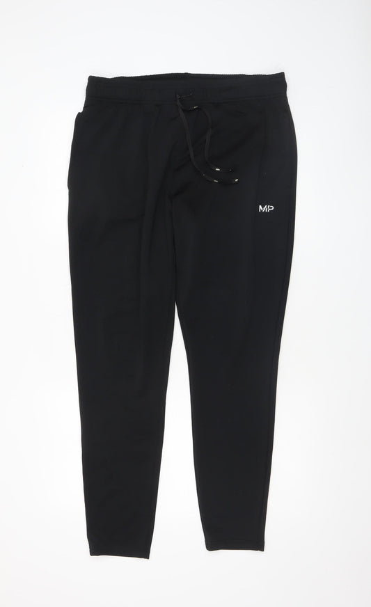 Mens UK Size L MP Regular Fit Jogger Black Trousers