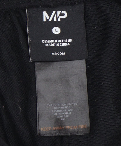 Mens UK Size L MP Regular Fit Jogger Black Trousers