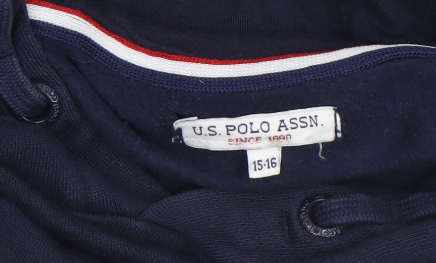 Boys UK Size 15-16 Years U.S. Polo Assn. Blue Pullover Hoodie