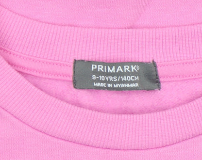 Primark Girls Pink Crew Neck Michigan Pullover Sweatshirt 9-10 Years