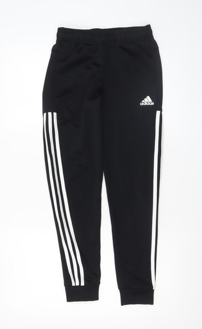 Boys UK Size 11-12 Years adidas Regular Fit Jogger Black Trousers