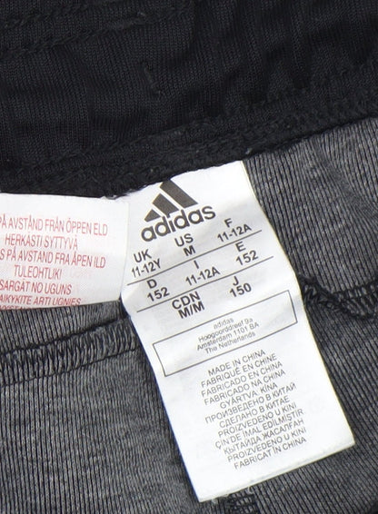Boys UK Size 11-12 Years adidas Regular Fit Jogger Black Trousers