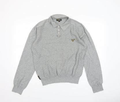 Mens UK Size XL Voi Jeans Grey Henley Jumper