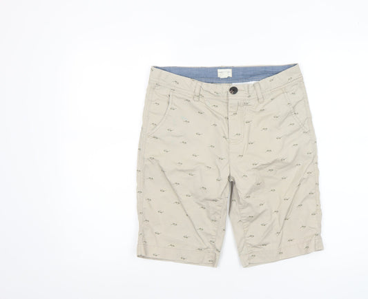 American Eagle Boys Beige Chino Shorts 14 Years Cotton Twill Casual