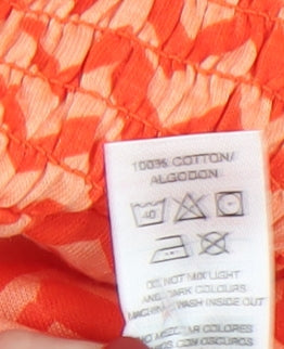 Dunnes Girls Orange Zigzag Cotton Playsuit Age 10-11 Short Sleeve Summer
