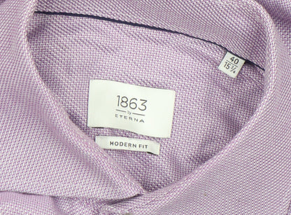 Mens UK Collar Size M Eterna Smart Purple  Dress Shirt