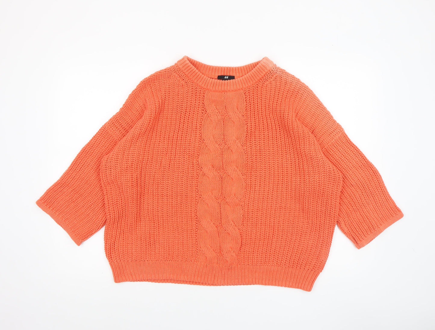 Womens UK Size 12 H&M Orange Pullover Jumper