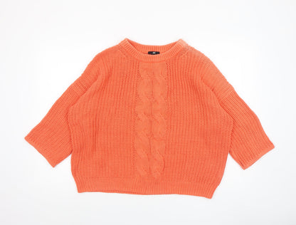 Womens UK Size 12 H&M Orange Pullover Jumper