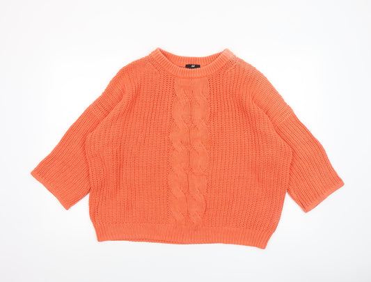 Womens UK Size 12 H&M Orange Pullover Jumper